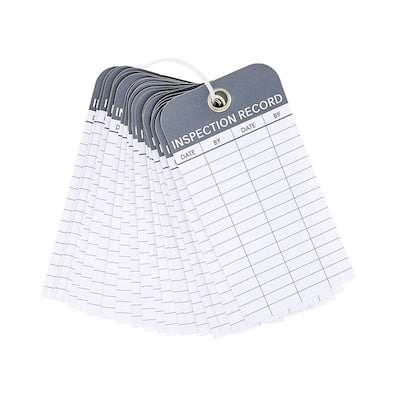 Juvale 24-Pack Inspection Safety Record Label Tags Double Sided with Cable Ties 6" x 3"