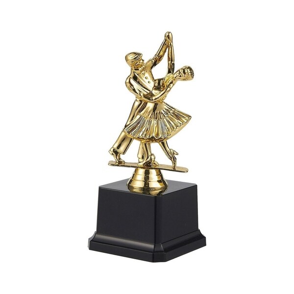 Gold Dance Trophy Award for Ballroom Dance Tournament, Competition, 3 x 6.8 x 3"