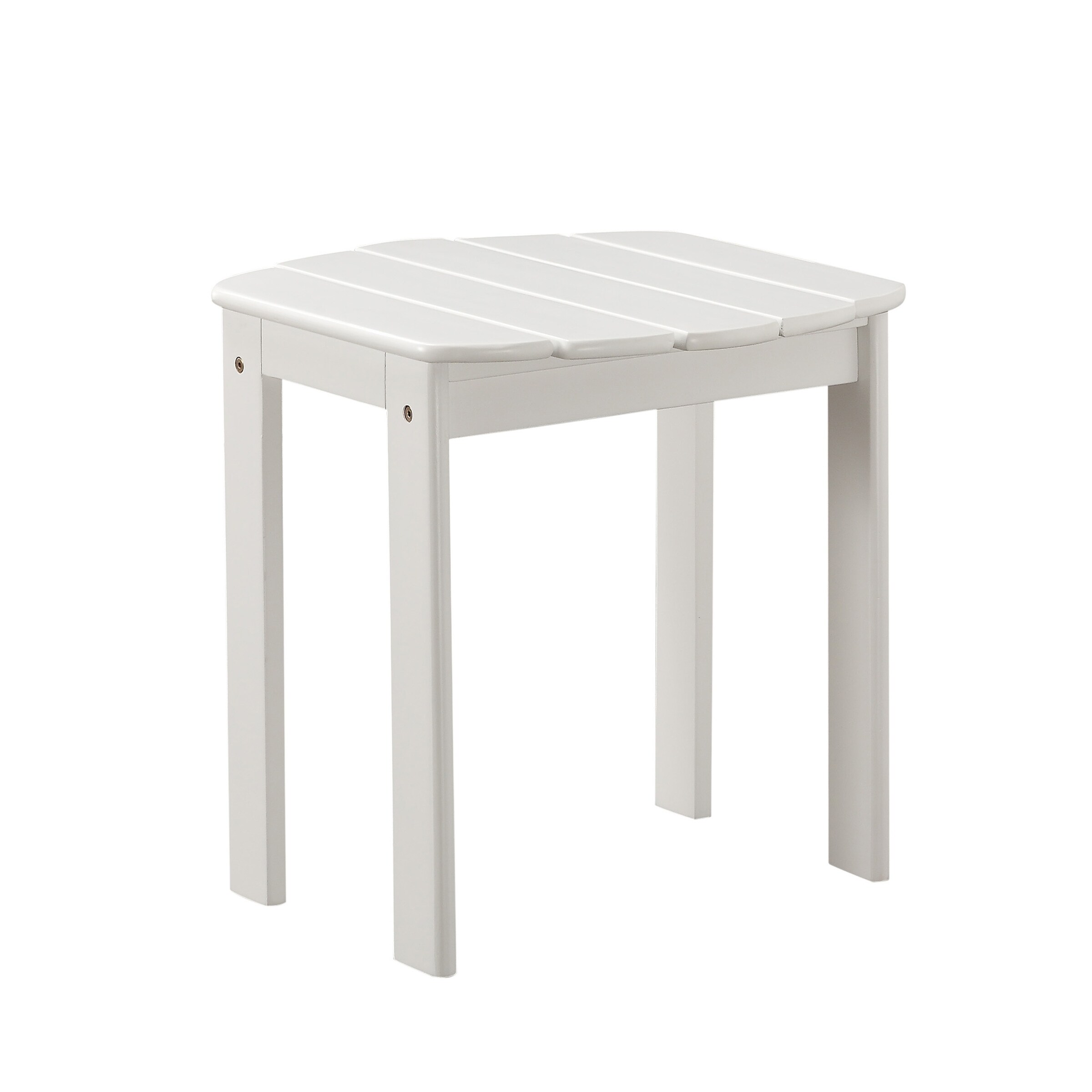 Shop Outdoor Wooden End Table With Slatted Top And Block Legs White On Sale Overstock 28753620