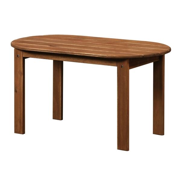 Shop Outdoor Wooden Coffee Table With Slatted Oblong Shape Top