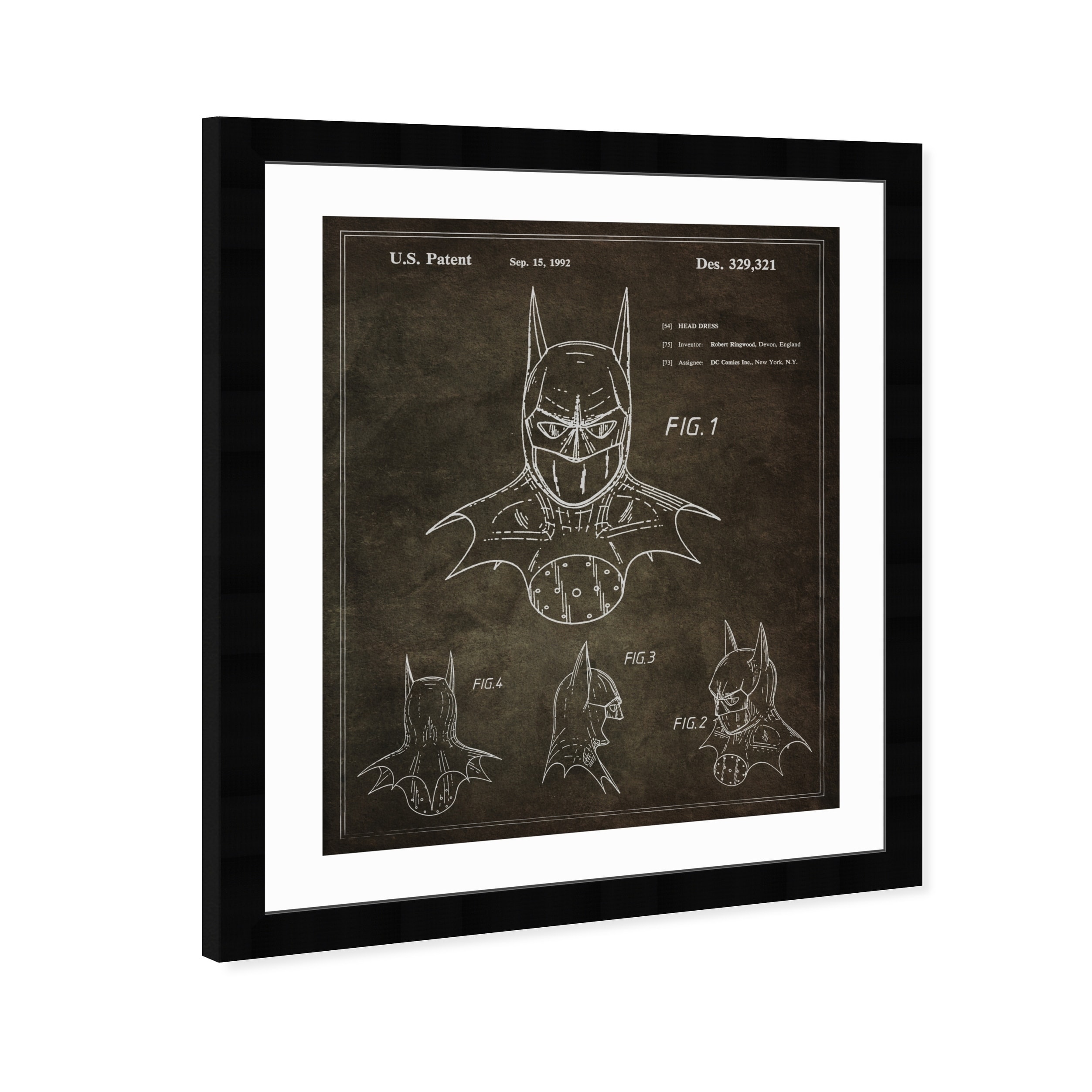 Oliver Gal undefinedBatman, 1992undefined Movies and TV Framed Blueprint  Wall Art - Black, White - Overstock - 28756186