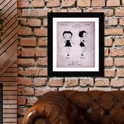 Oliver Gal 'Betty Boop 1932' Movies and TV Framed Blueprint Wall Art - Black, Gray