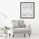 preview thumbnail 6 of 5, Oliver Gal 'Ray-Ban Wayfarer SPECTACLE FRAMES 1953' Fashion and Glam Framed Blueprint Wall Art - Black, White 26 x 32 - Black