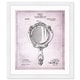 preview thumbnail 2 of 4, Oliver Gal 'Hand Mirror 1910' Fashion and Glam Framed Blueprint Wall Art - Pink, Black
