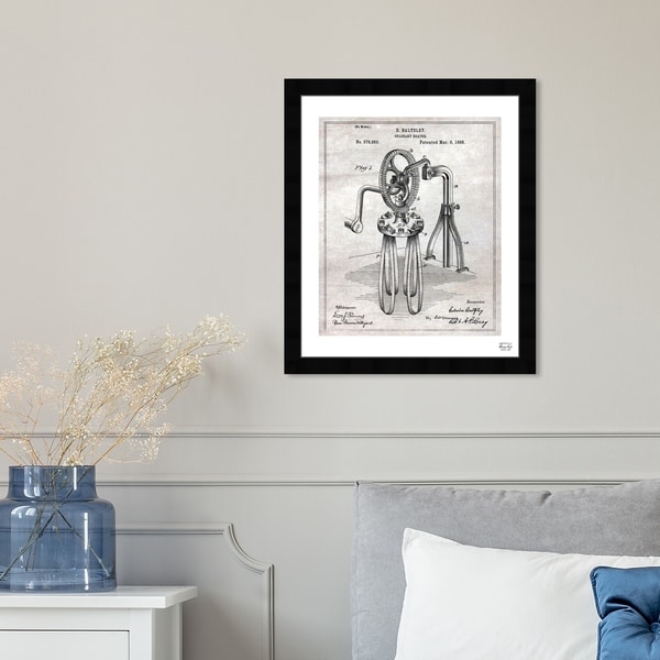 Oliver Gal 'Culinary Beater 1888' Food and Cuisine Framed Blueprint Wall Art - Black, White