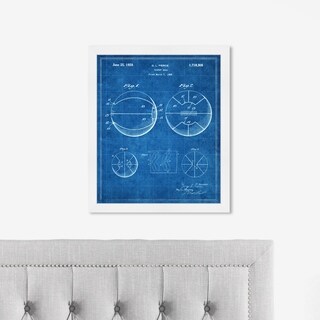 Oliver Gal 'basket Ball 1929 Blue' Sports And Teams Framed Blueprint 