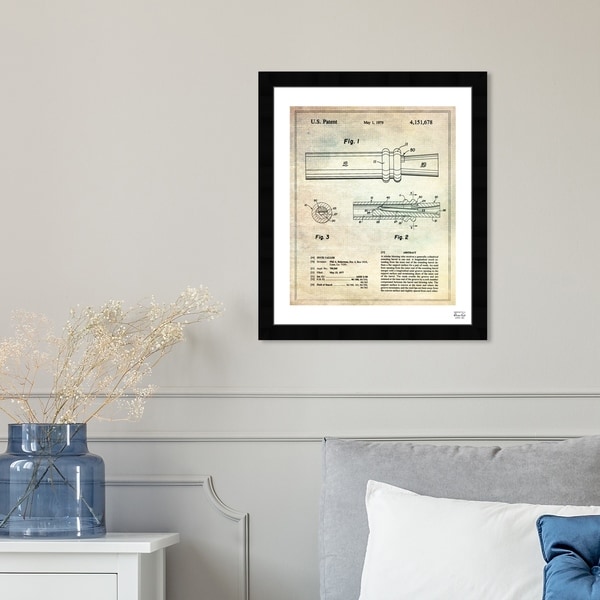 Oliver Gal 'Duck Caller 1977' Symbols and Objects Framed Blueprint Wall Art - Brown, Black