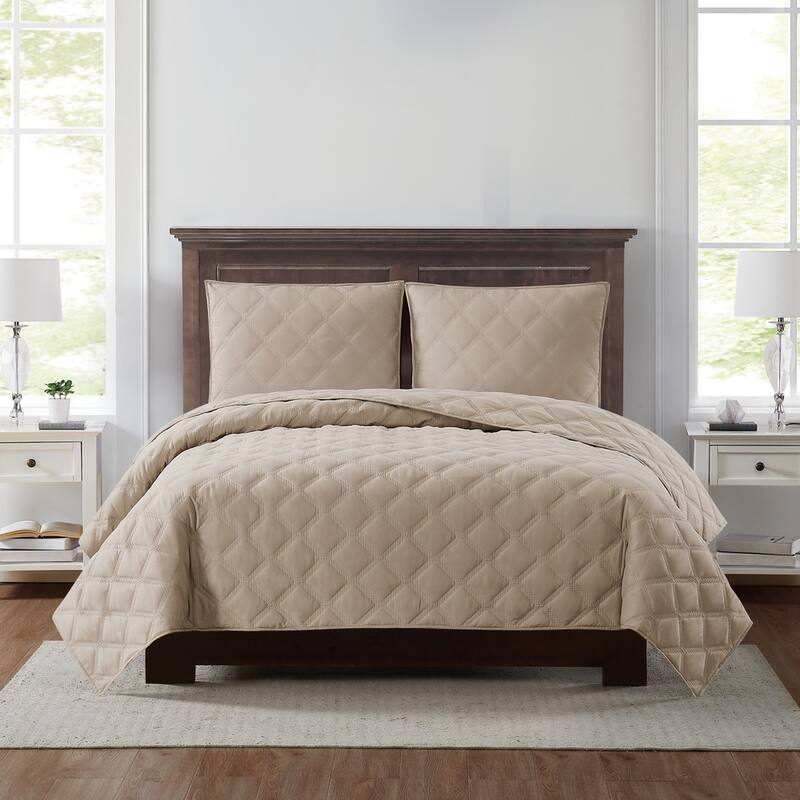 Porch & Den McKinney Diamond Puff Quilt Set
