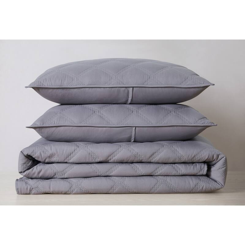 Porch & Den McKinney Diamond Puff Quilt Set
