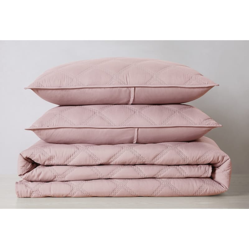 Porch & Den McKinney Diamond Puff Quilt Set
