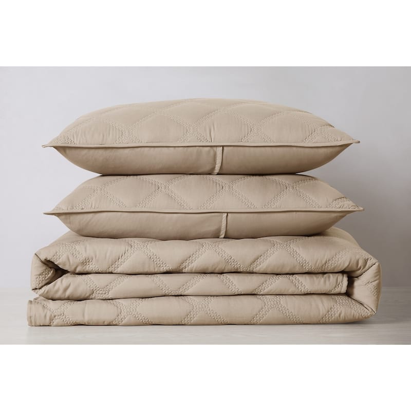 Porch & Den McKinney Diamond Puff Quilt Set
