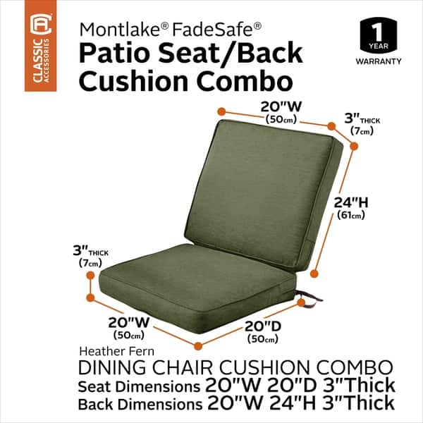 Shop Montlake Fadesafe Patio Chair Cushion 3 Thick 44 L X 20 W X 3 T Overstock 28756550