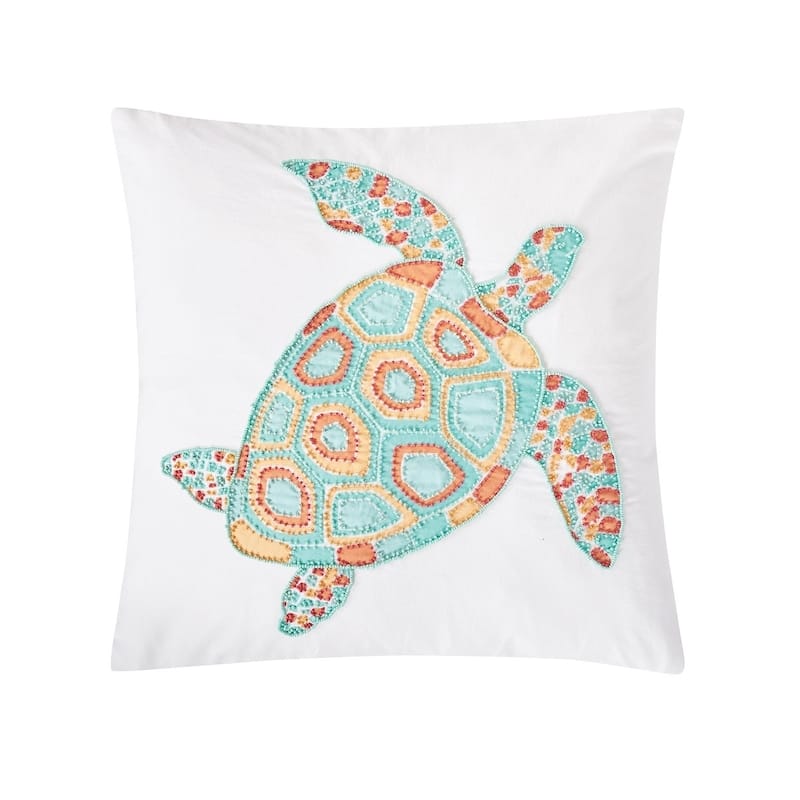 Grand Turks Coastal Embroidered 18 x 18 Pillow