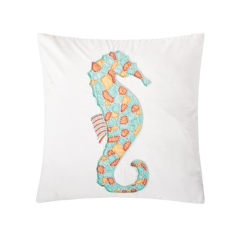 Grand Turks Coastal Embroidered 18 x 18 Pillow