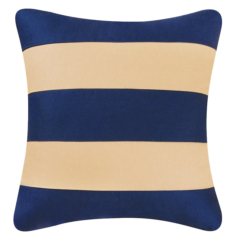 Stripes 18 x 18 Pillow - Camel/Navy