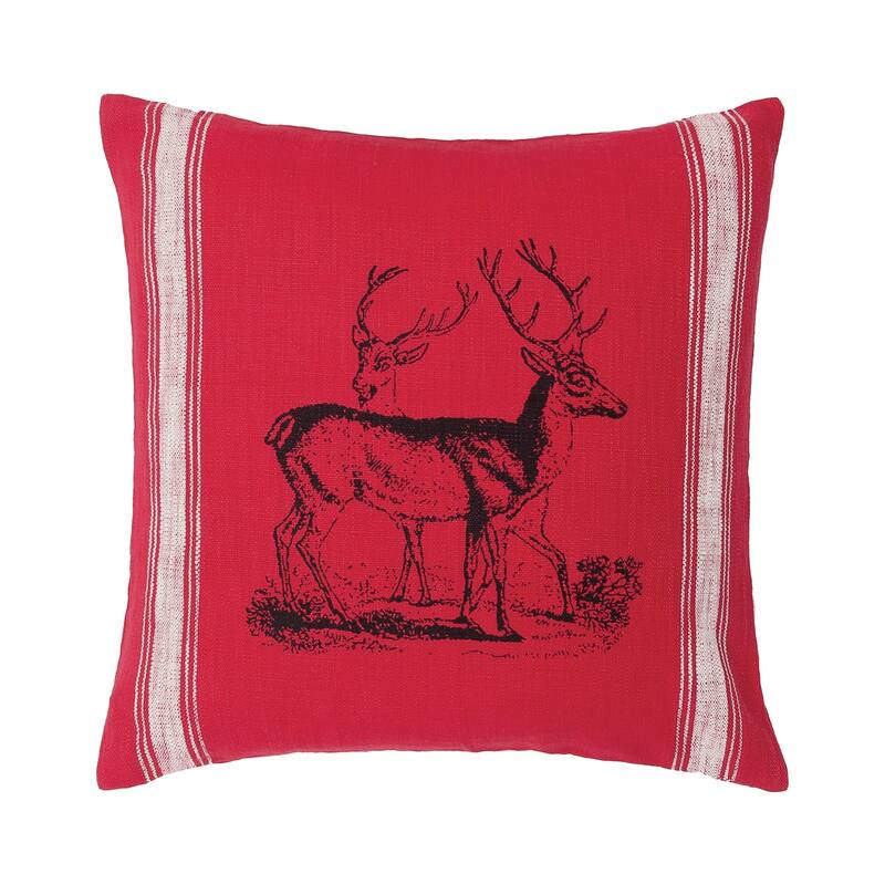 Stag Feed Sack Feed Sack 20 x 20 Decorative Accent Throw Pillow