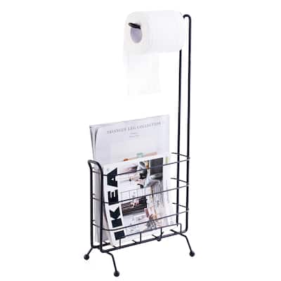 Metal Toilet Paper Holder with Magazine Rack