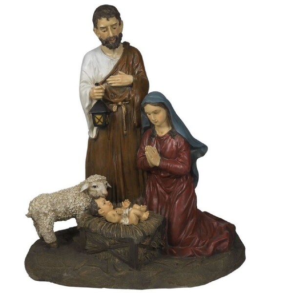 white resin outdoor nativity set