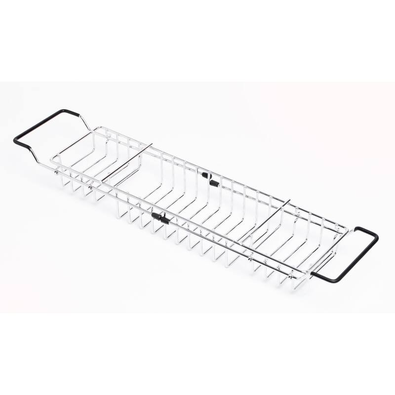 Expandable Metal Bathtub Caddy With, Rubber Handles