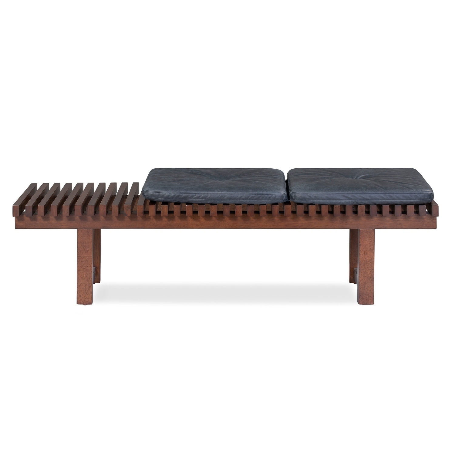 Kardiel Mid-century Slat Bench - Width 59 x Depth 18.5 x Height 15