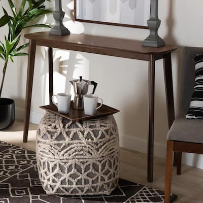 Wendy Mid-Century Modern Walnut Finished Wood Console Table