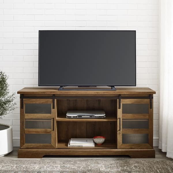 Shop The Gray Barn 58 Sliding Glass Door Tv Console On