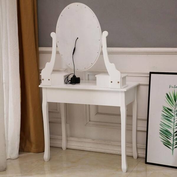 Shop Fch With Light Bulb Single Mirror 5 Drawer Dressing Table