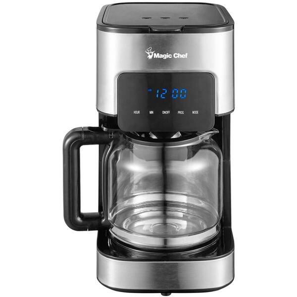 Mr. Coffee 12 Cup Programmable Coffee Maker, LED Touch Display, Black  Stainless 