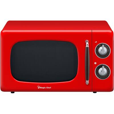 Magic Chef 0.7-Cu. Ft. 700W Retro Countertop Microwave Oven in Red