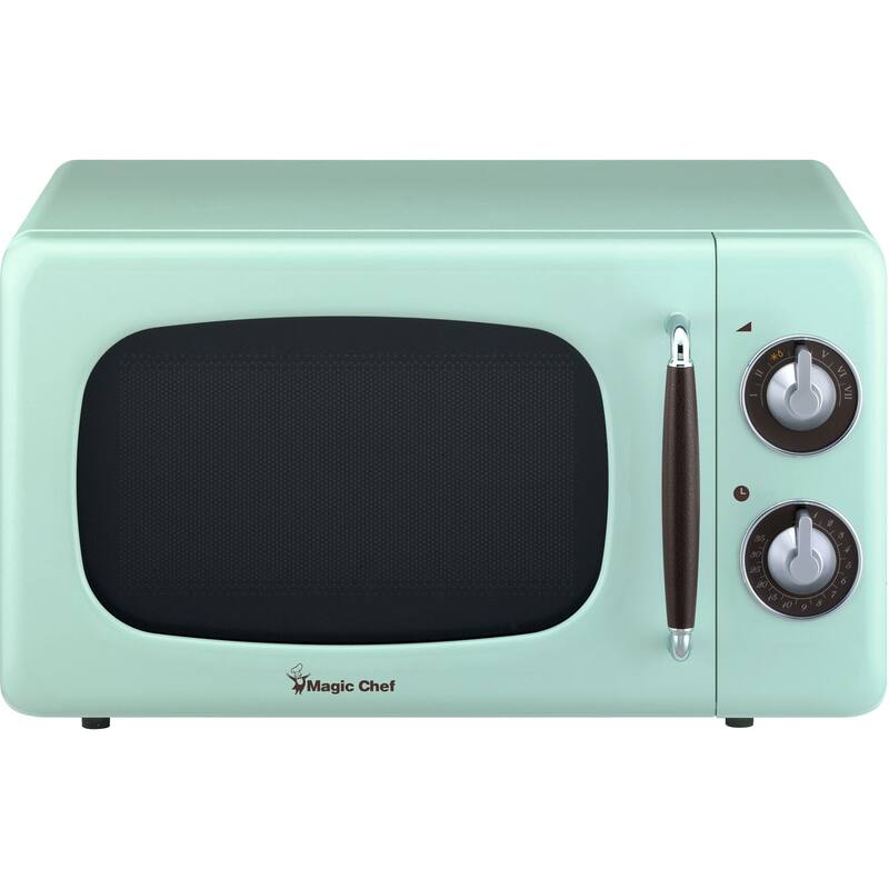 Magic Chef 0.7Cu. Ft. 700W Retro Countertop Microwave Oven in Mint