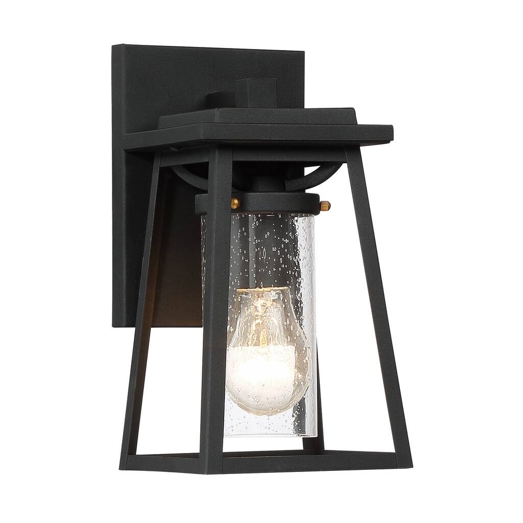 Lavery Lanister Court Coal W/Gold Seeded Glass 1 Light Outdoor Light