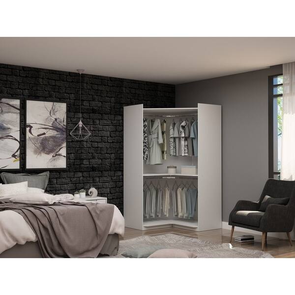 Curved Corner Closet Rod
 - Shop Mulberry Modern Open Corner Closet With 2 Hanging Rods On Sale Overstock 28764932