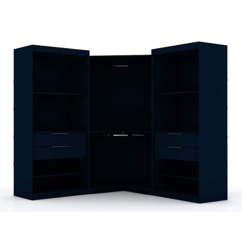 Mulberry Open 3 Sectional Modern 4 Drawer Wardrobe Corner Closet Set of 3