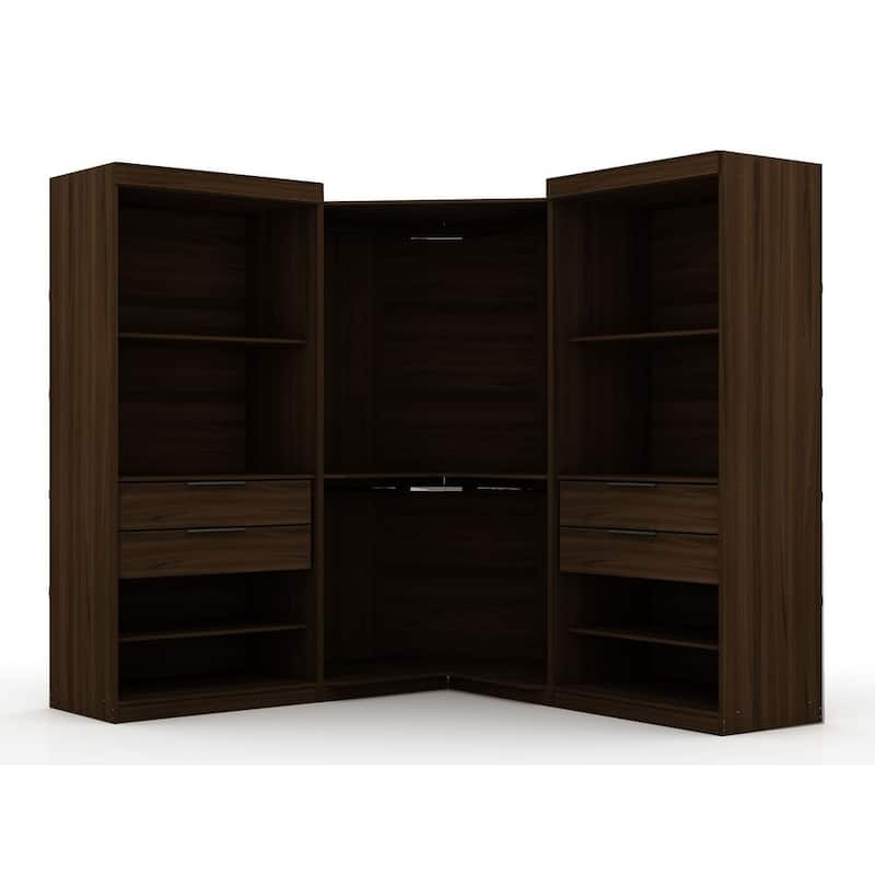 Mulberry Open 3 Sectional Modern 4 Drawer Wardrobe Corner Closet Set of 3