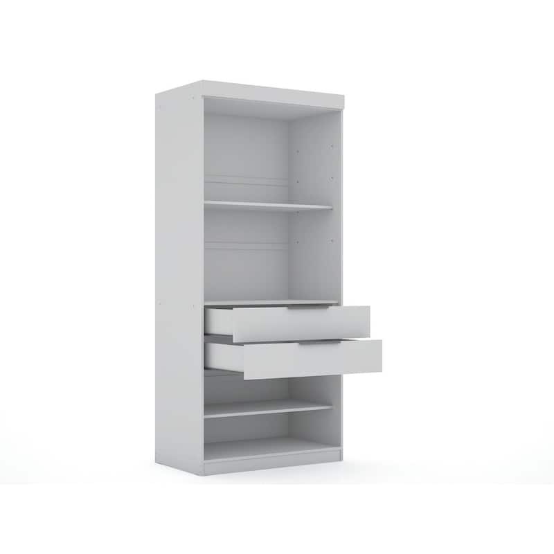Mulberry Open 3 Sectional Modem Wardrobe Closet with 6 Drawers