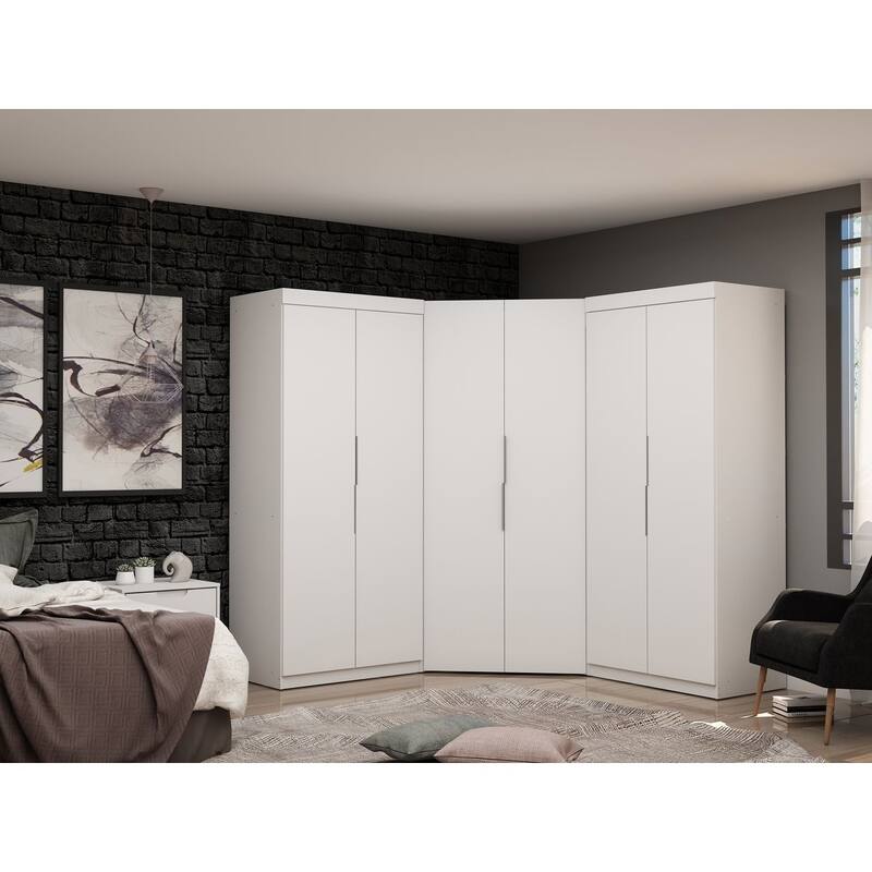 Mulberry Modern 3-sectional Wardrobe 4-drawer Corner Closet