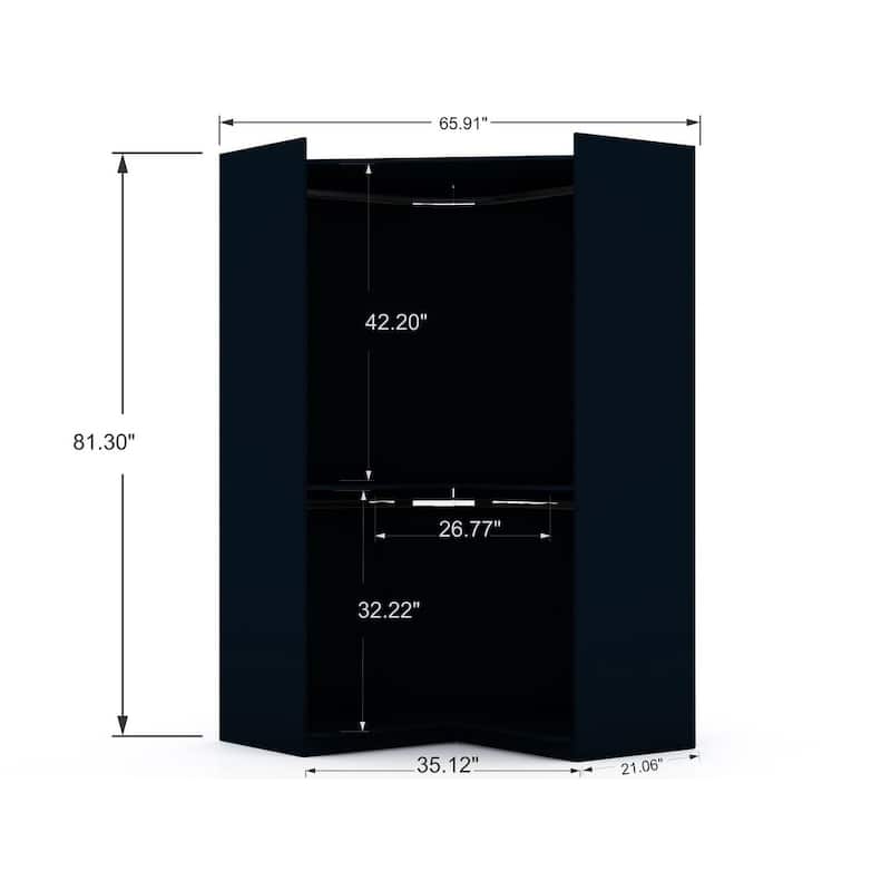 Mulberry Modern 3-sectional Wardrobe 4-drawer Corner Closet