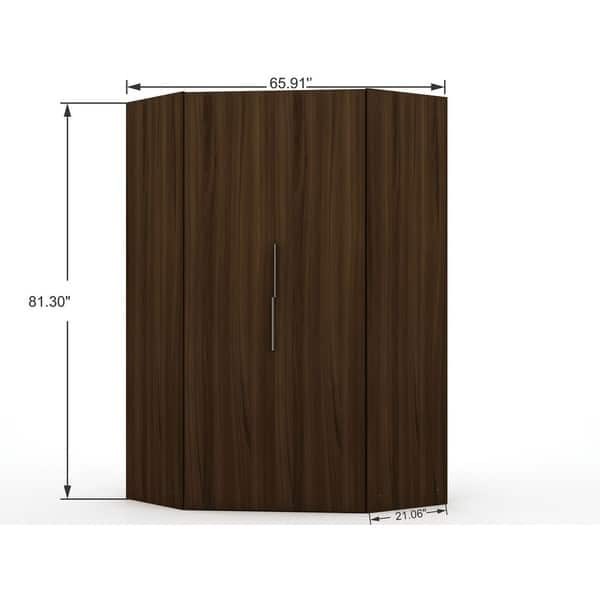 Shop Mulberry 2 0 Modern Corner Wardrobe Closet With 2 Hanging