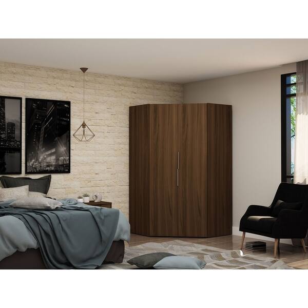 Shop Mulberry 2 0 Modern Corner Wardrobe Closet With 2 Hanging
