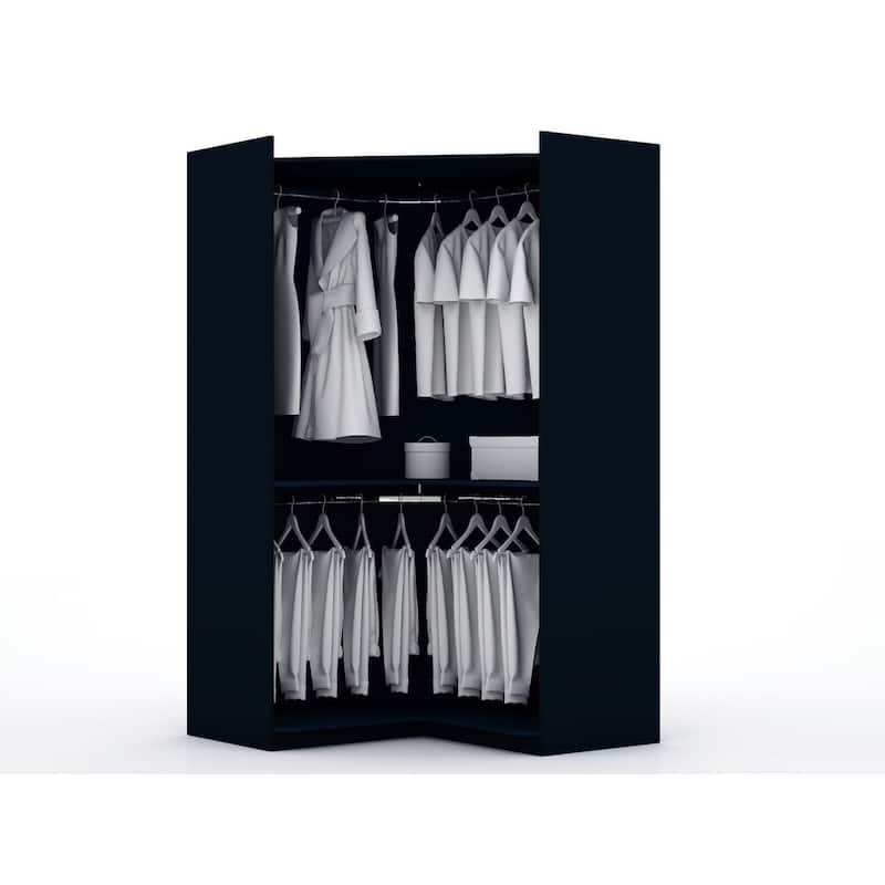 Mulberry 2.0 Modern Corner Wardrobe w/ 2 Hanging Rods