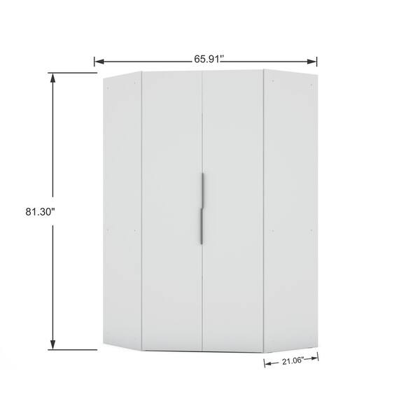 Shop Mulberry 2 0 Modern Corner Wardrobe Closet With 2 Hanging