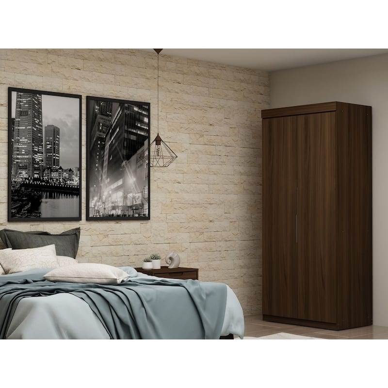 Mulberry 2.0 Sectional Modern Armoire Wardrobe Closet - Brown