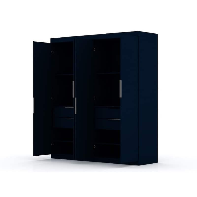 Mulberry 2 Sectional Modern Wardrobe Closet with 4 Drawers