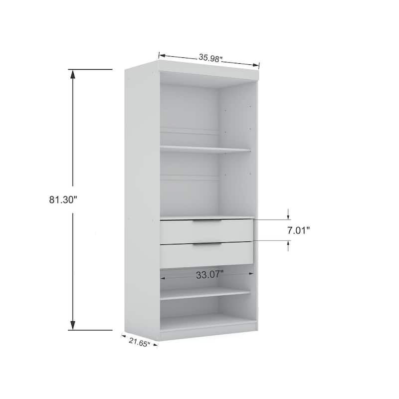 Mulberry 2.0 Semi Open 2 Sectional Modern Wardrobe Corner Closet Set of 2