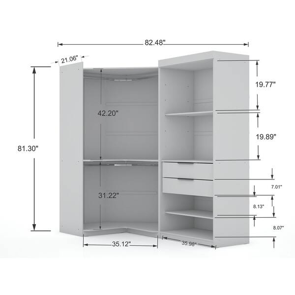 Shop Mulberry 3 0 Sectional Modern Corner Wardrobe Closet Set Of 2