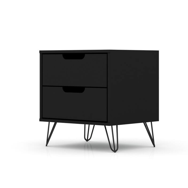 Carson Carrington Ladkolen Mid-century Modern 2 Drawer Wood Nightstand - Black
