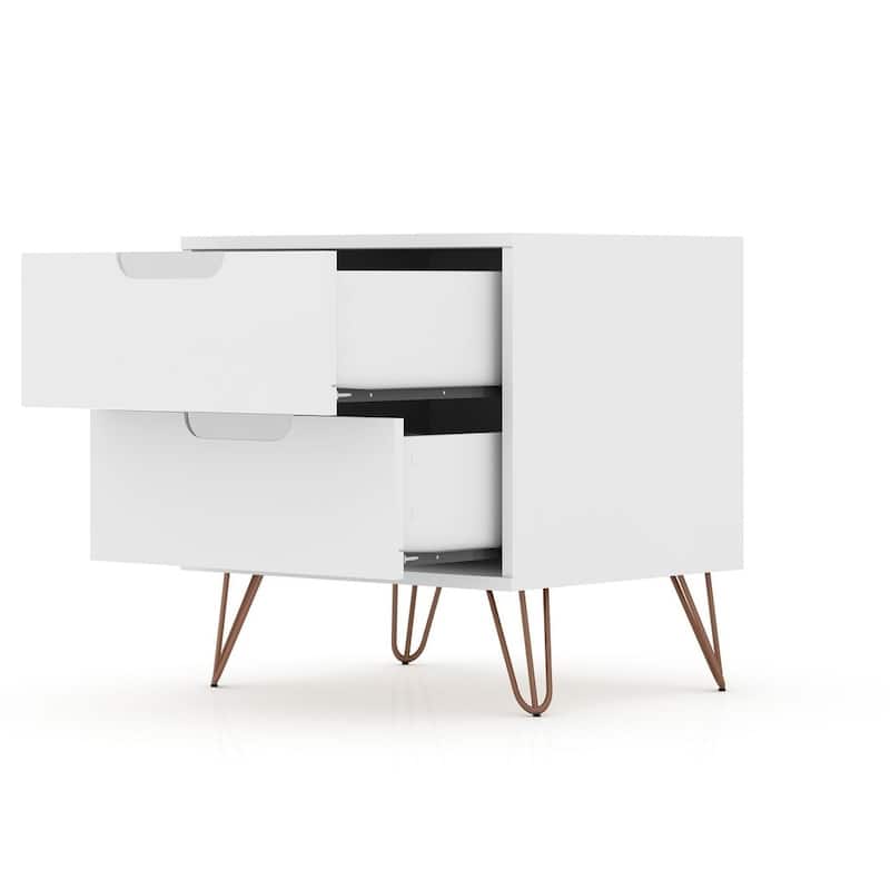 Carson Carrington Ladkolen Mid-century Modern 2 Drawer Wood Nightstand