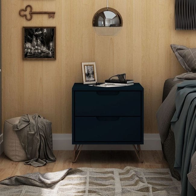Carson Carrington Ladkolen Mid-century Modern 2 Drawer Wood Nightstand