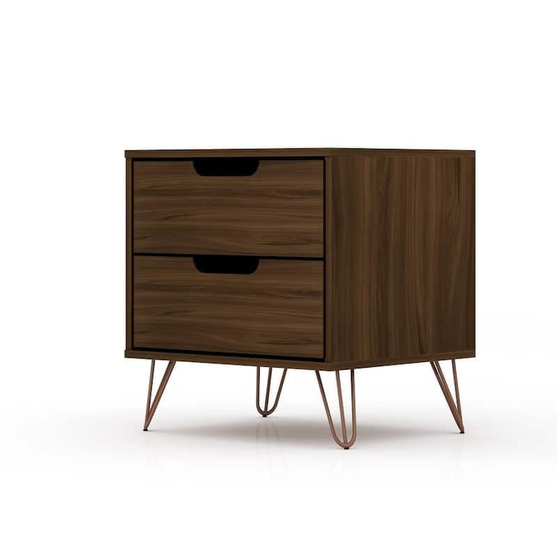 Carson Carrington Ladkolen Mid-century Modern 2 Drawer Wood Nightstand - Brown