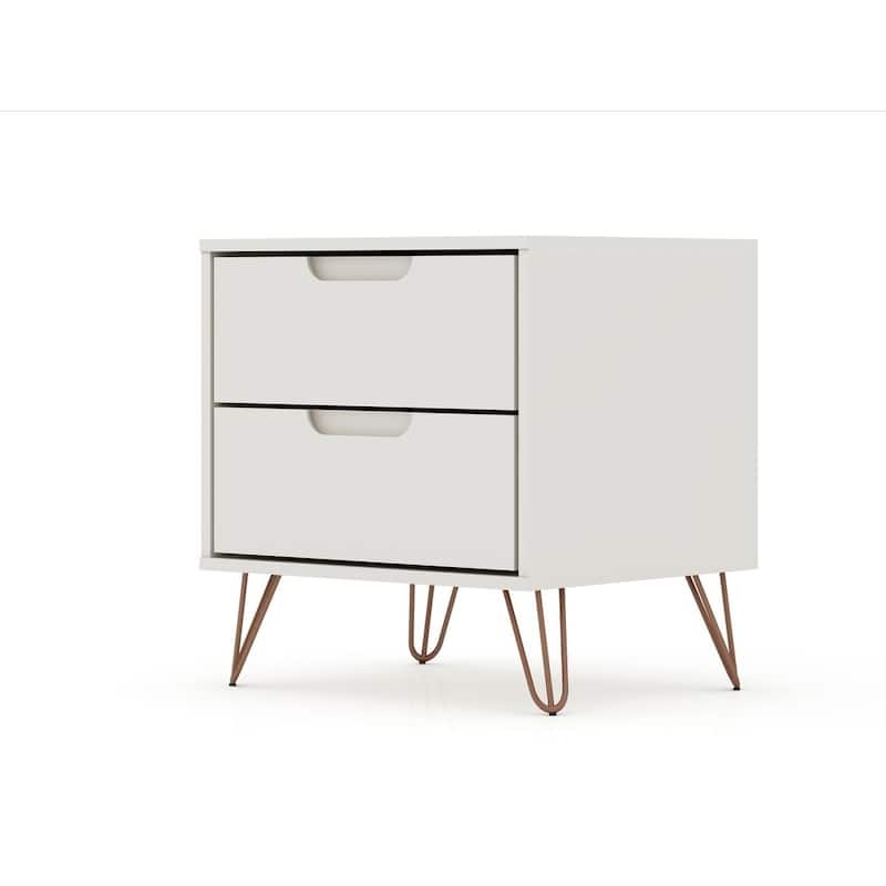 Carson Carrington Ladkolen Mid-century Modern 2 Drawer Wood Nightstand - White